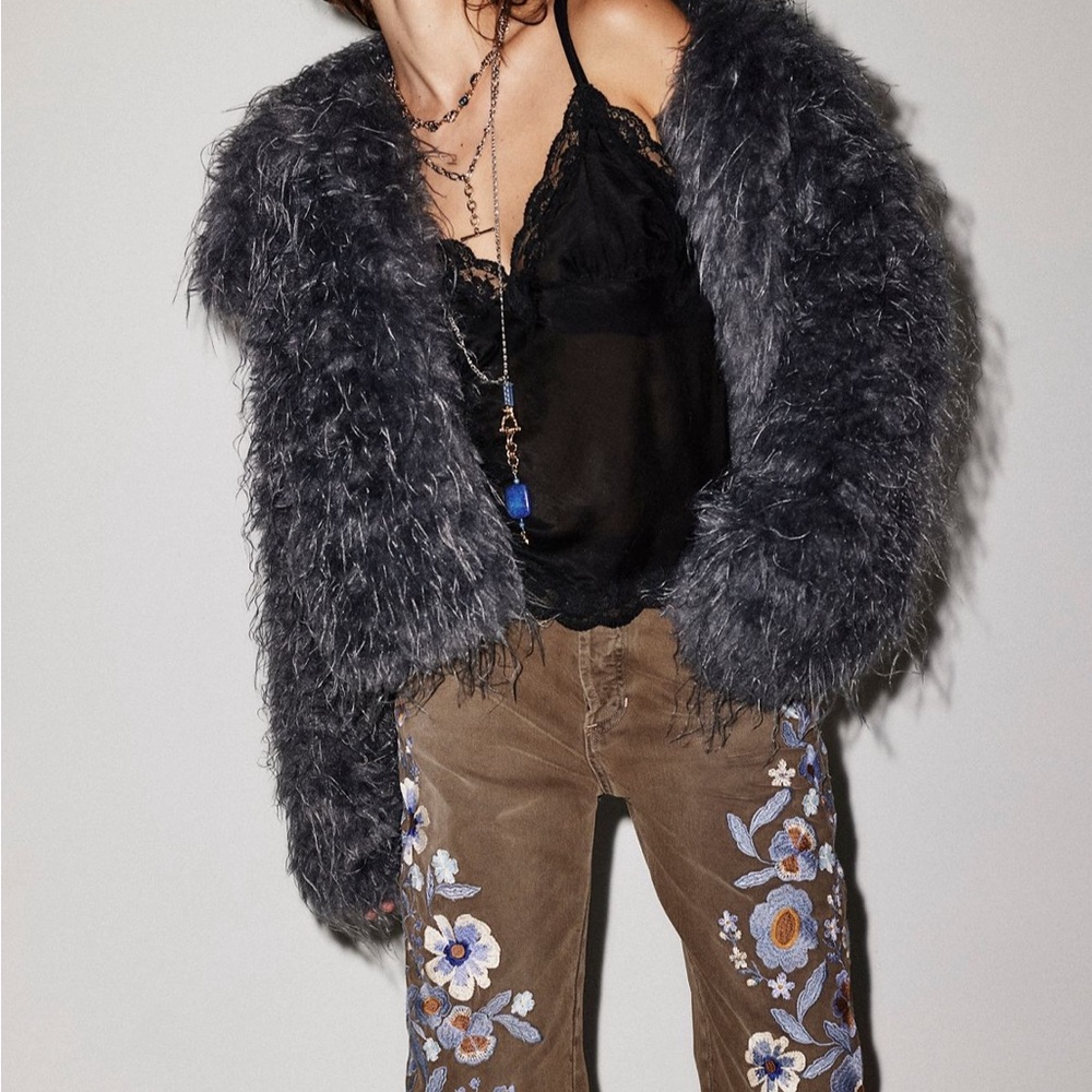 Brand New! Free People Moonlight Faux Fur Teddy Jacket Size Large